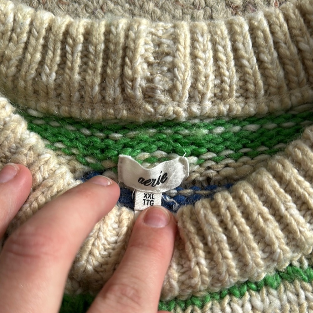 Striped Green and Blue Sweater - Picture 2 of 2